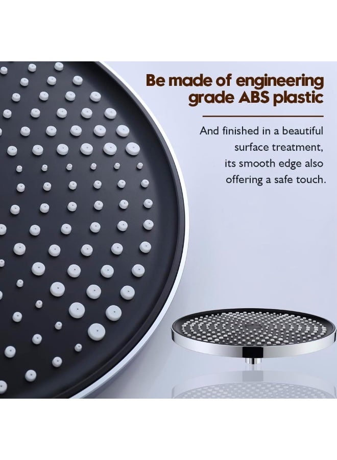 Luxury 10-Inch Round Rainfall Shower Head, Large 254mm Overhead Showerhead with 264 Anti-Clog Nozzles, High Pressure Micro-Droplet Technology, Adjustable Swivel Joint, Easy Tool-Free Installation - Image 4